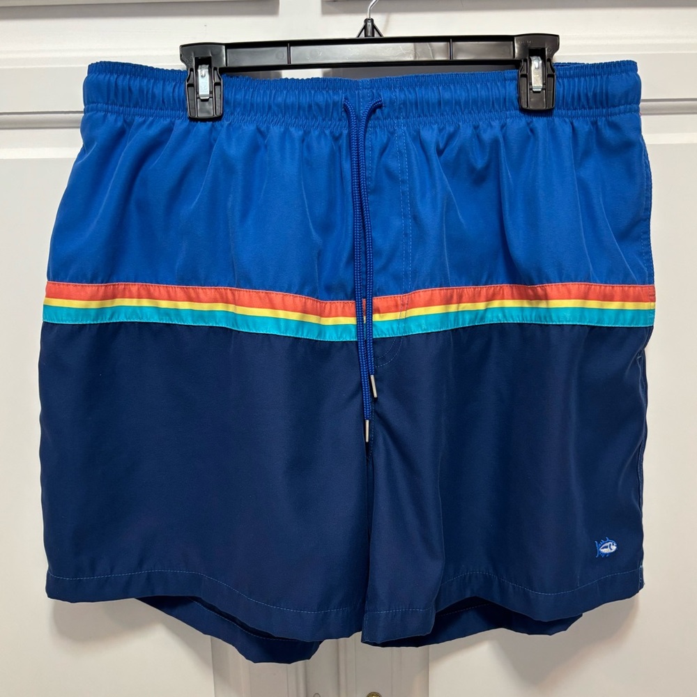 Southern Tide Men’s Skipjack Rising Beach Swim Suit Trunk Cobalt Blue Size XXL